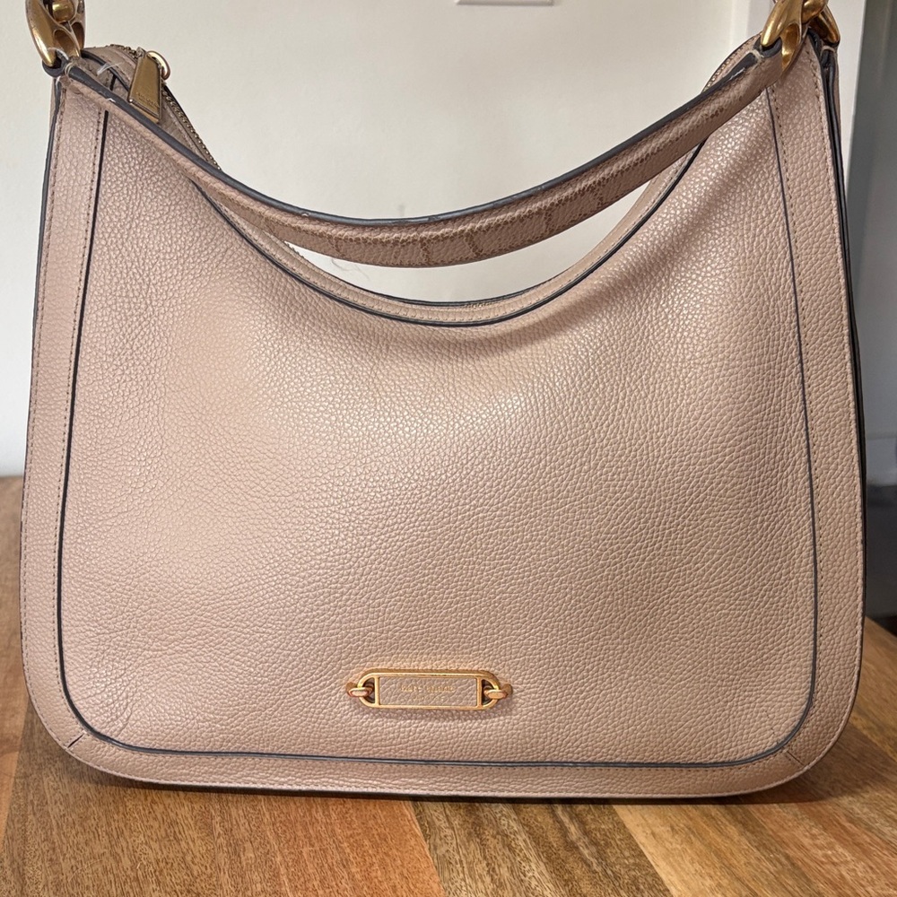Kate Spade Tan Pebbled Leather Shoulder Bag Gold Hardware